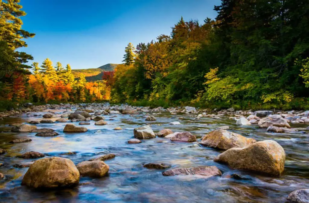 Fall drive on the Kancamagus Highway, New Hampshire White Mountains